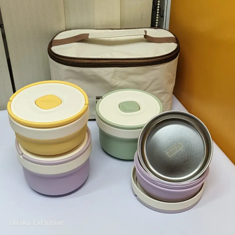 4pcs Premium Quality Airtight Lunch Box ( Colouring)