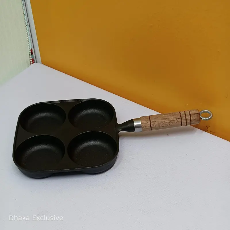 Heavy Quality Cast Iron Egg Pan (4 Hole) 18 cm