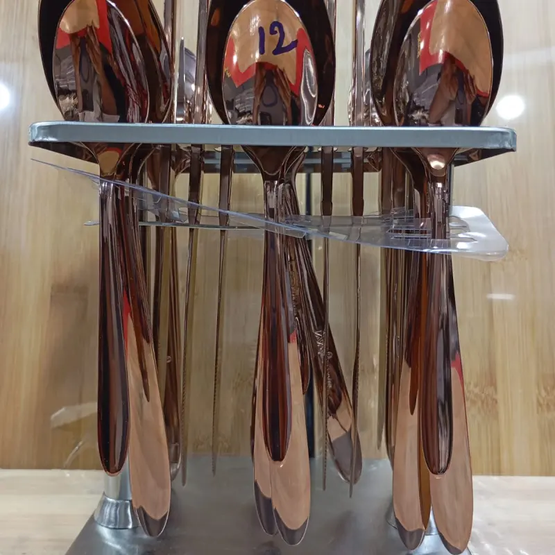 AYD 24pcs Copper Cutlery Set With Stand