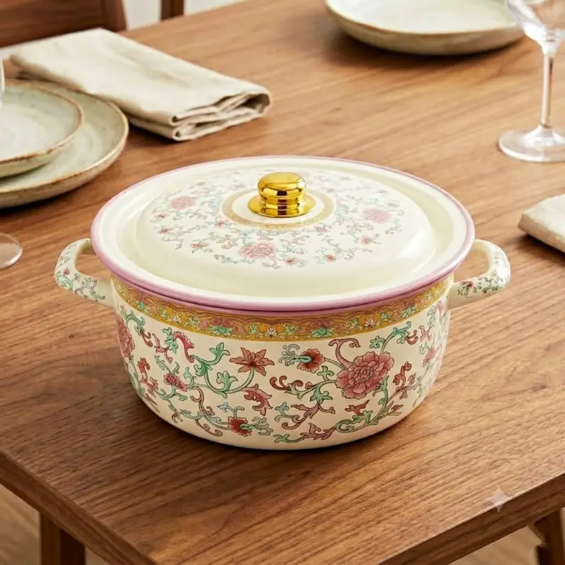 Enamel Casserole Cookware With Lid