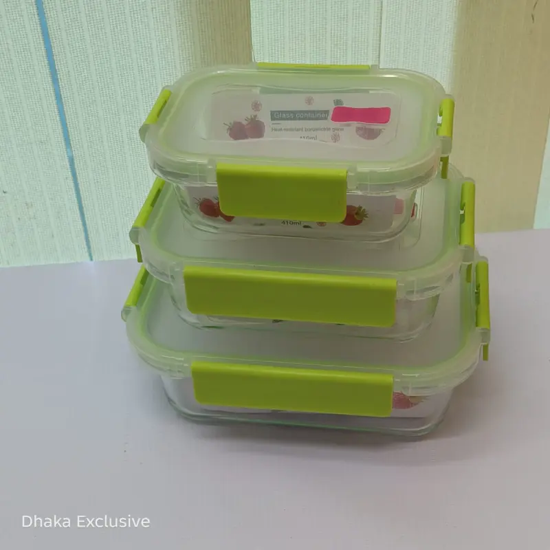 Airtight Oven Proof Food Container Set ( Light Green )
