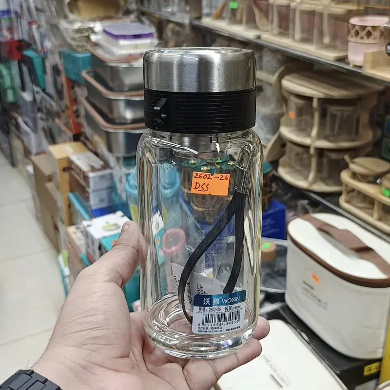 High Borosilicate Water Bottle With Strainer