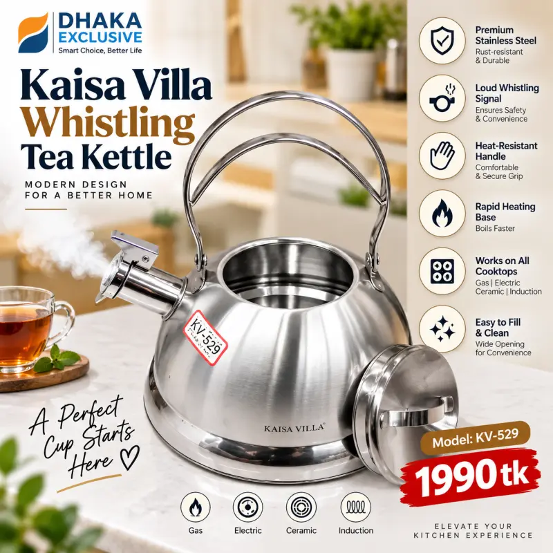 Kaisa Villa Premium Stainless Steel Whistling Tea Kettle