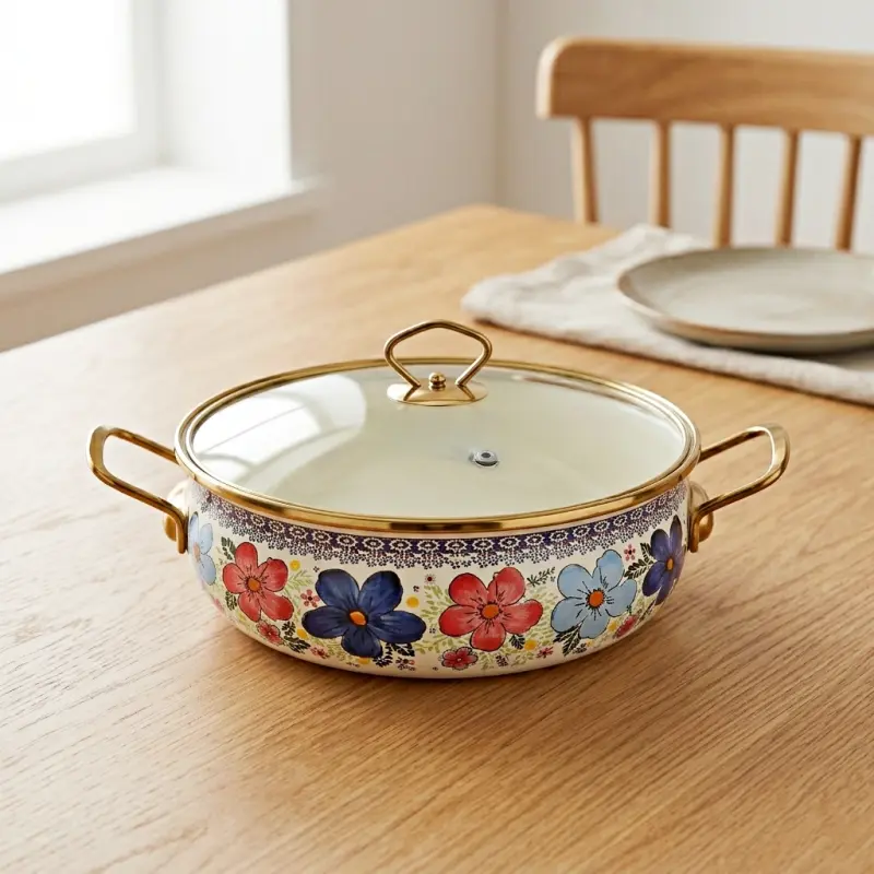 Enamel Multi Pan Casserole With Lid