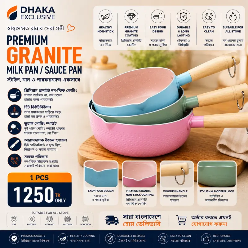 Premium Ceramic Coated Large Milk Pan (1pcs)