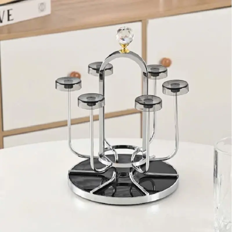Luxury Rotating Glass Stand with Crystal Knob