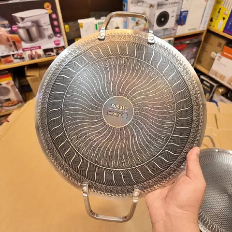 Premium SUS 316 Stainless Steel Honeycomb Non-Stick Frying Pan