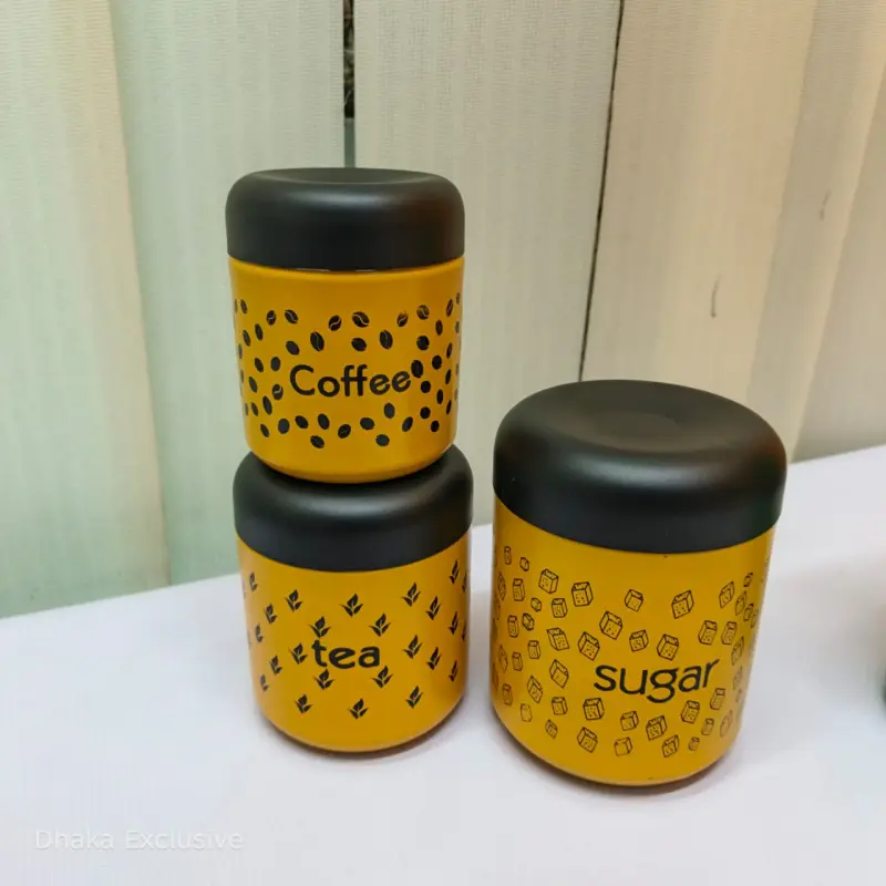 Premium 3-Piece Tea, Coffee & Sugar Canister Set